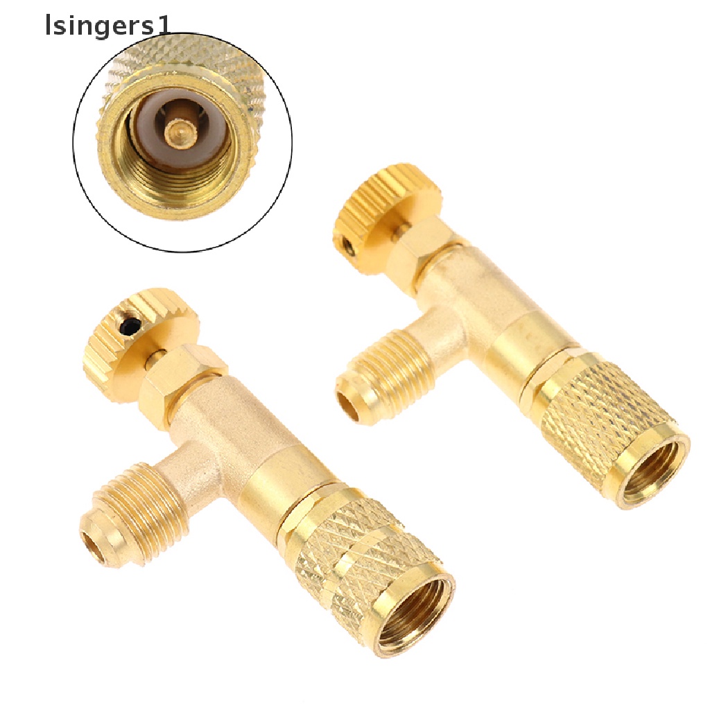 (lsingers1) Adapter Katup Pengaman Ac R410A R22 1 / 4 &quot;5 / 16&quot;