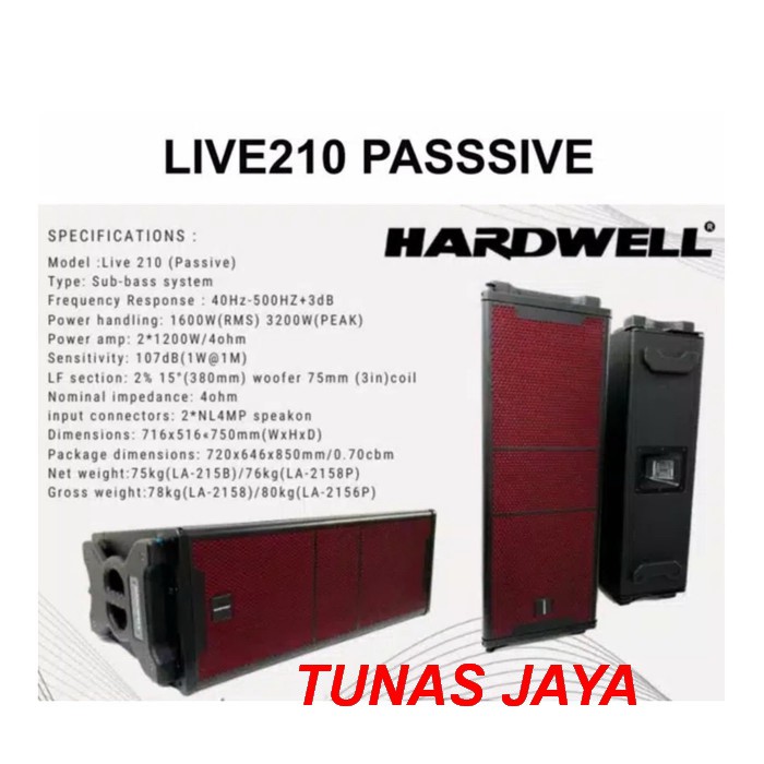 SPEAKER PRO HARDWELL LIVE 210 ORIGINAL