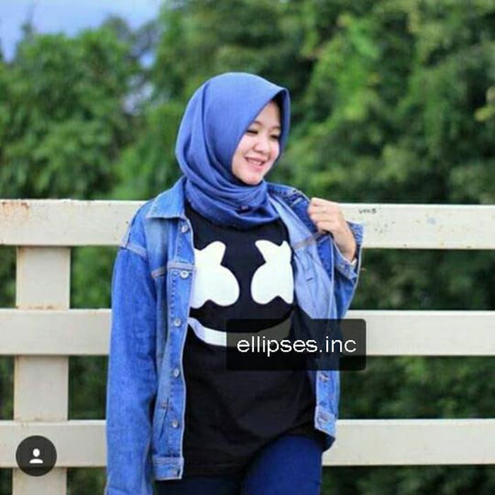 Tumblr Tee / T-Shirt / Kaos Wanita Lengan Panjang Marshmello Op294