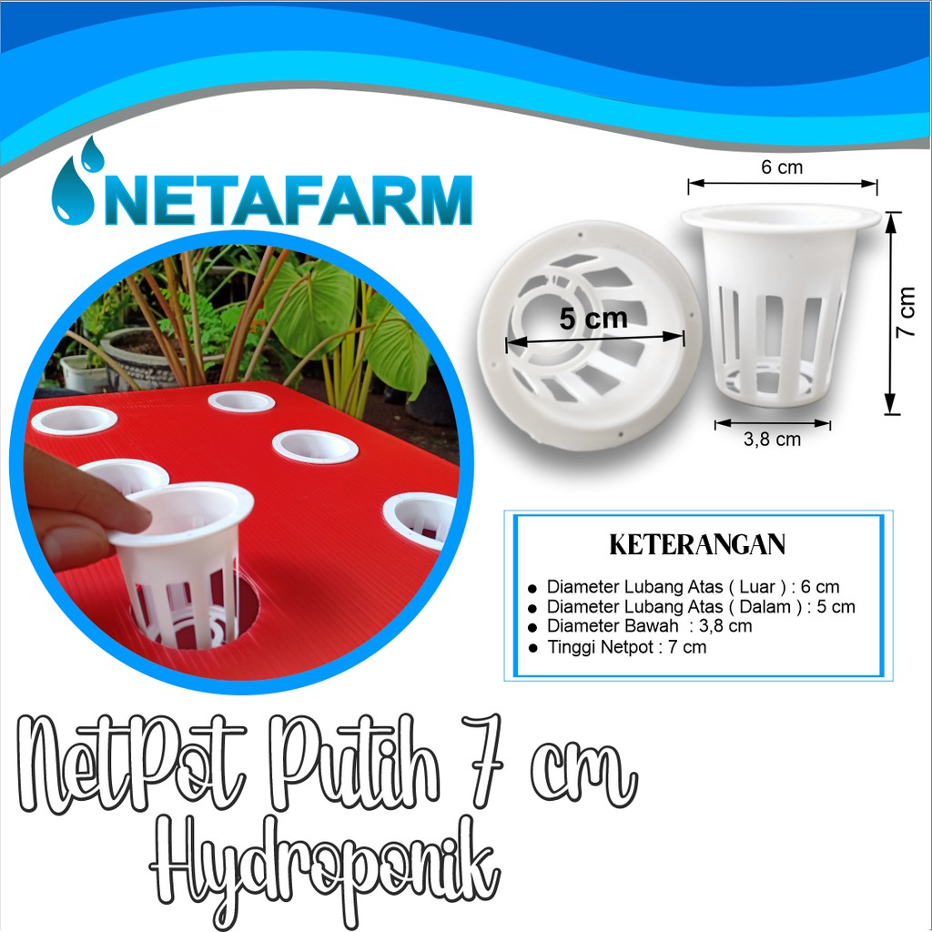 Netpot Putih 7 cm - 10pcs