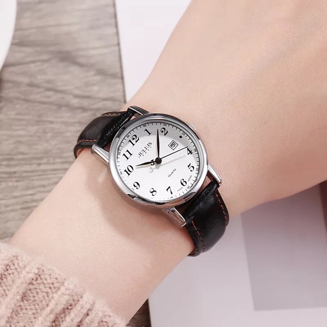 JULIUS JA-508 Bagsomnia Jam Tangan Bulat Kecil Tanggal Vintage Classic