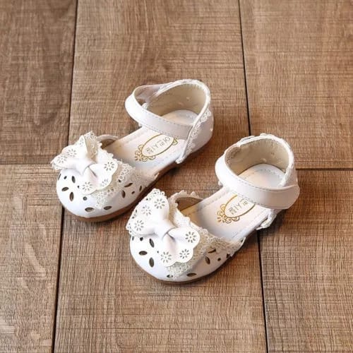 Sepatu Kulit Renda Anak Flat Shoes Ribbon