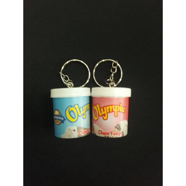 (Minimal 4 biji) Gantungan Kunci Unik Miniatur Ice Cream Cup-Campina