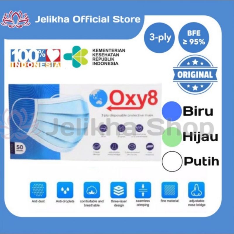 Masker 3Ply OXY8 | Disposable Mask