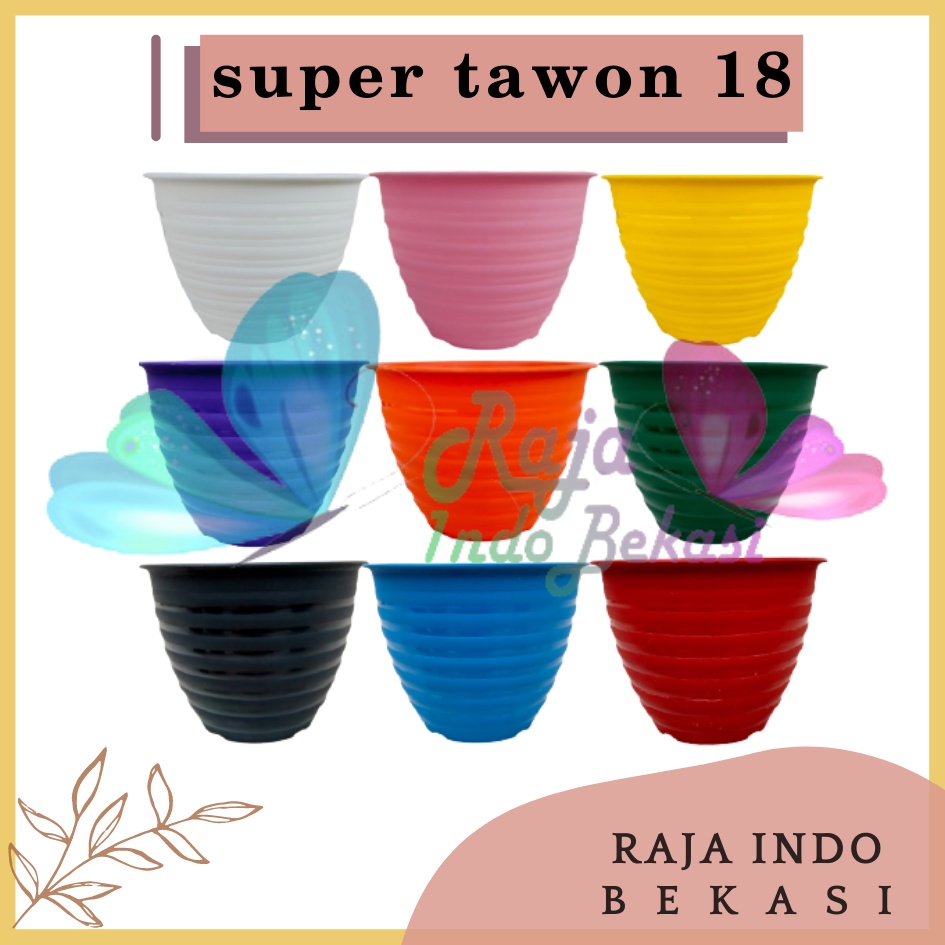 Pot Super Tawon 18 Cm Putih Hitam Ungu Pink Orange Pot Tawon 18 Putih Mirip Pot Tawon Pirus 18 20 21