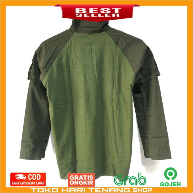 KAOS COMBET LENGAN PANJANG KAOS TACTICAL HIJAU