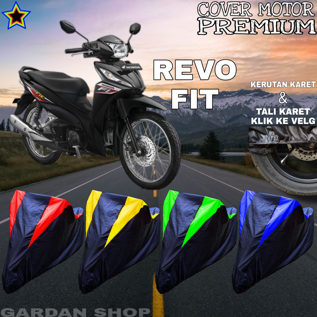 Sarung Motor REVO FIT Hitam KOMBINASI Body Cover Penutup Revo PREMIUM