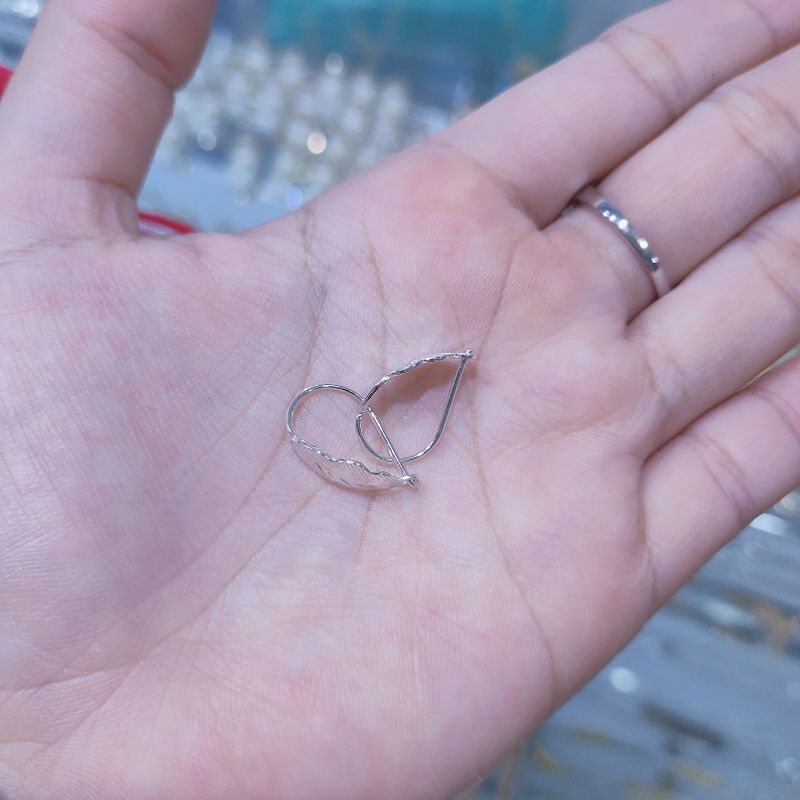 Official Anting Perak Asli Daun Bangkok 999 Silver Dan Emas Lapis Gold Dewasa Dan Orang Tua