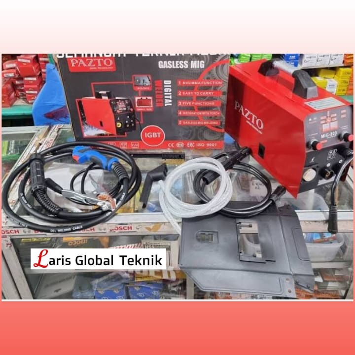 Mesin Las PAZTO MIG 200 MIG200 Japan Tech kap 5 KG CO2 Gasless Welding