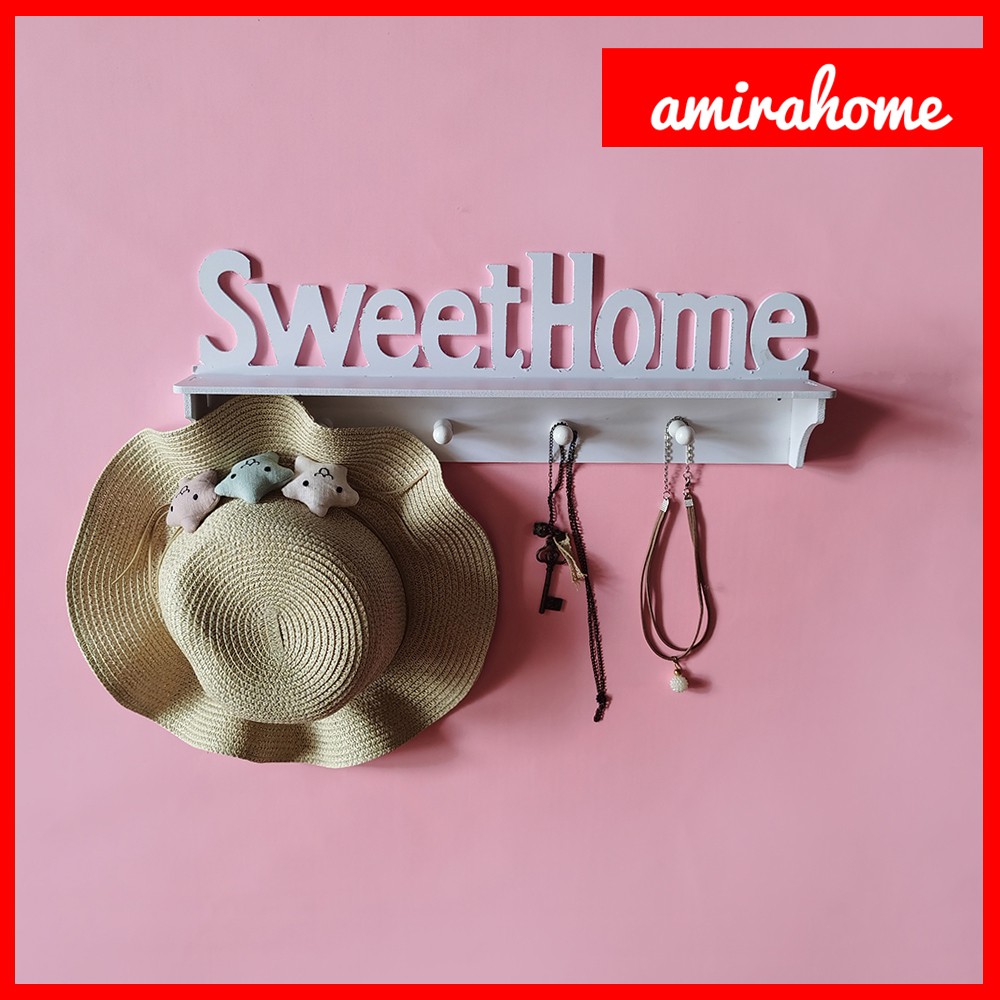 Rak Gantung Sweet Home Dan Gantungan Baju Love Rak Gantung Dinding Dekorasi Sweethome Vintage Tumblr