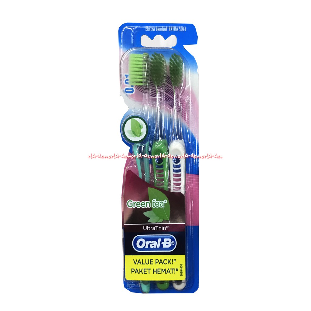 Oral B Green Tea Ultra Thin Bulu Sikat Gigi Yang Tipis Dan Halus Oralb Teh Hijau Isi 3 Pcs