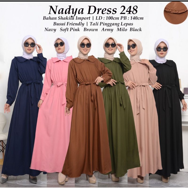 gamis bahan shakila/ gamis polos dewasa