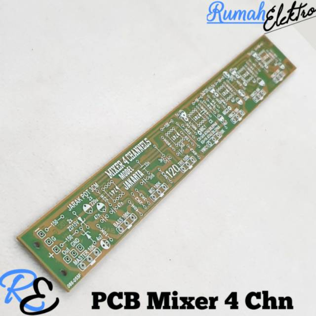 PCB Mixer 4 Channel mic1 mic2 mic3 mic4
