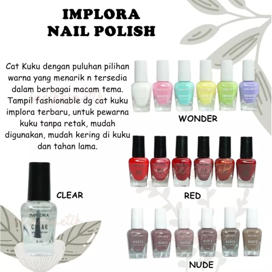 IMPLORA NAIL POLISH 6X8 ML