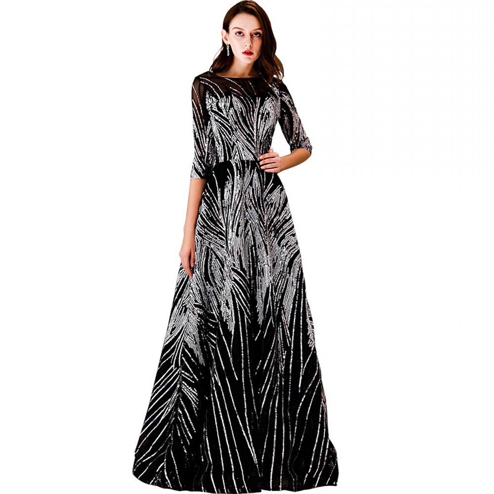 black silver gown