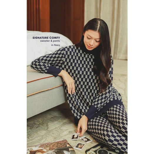 Benang jarum casual cardigan - comfy set monogram