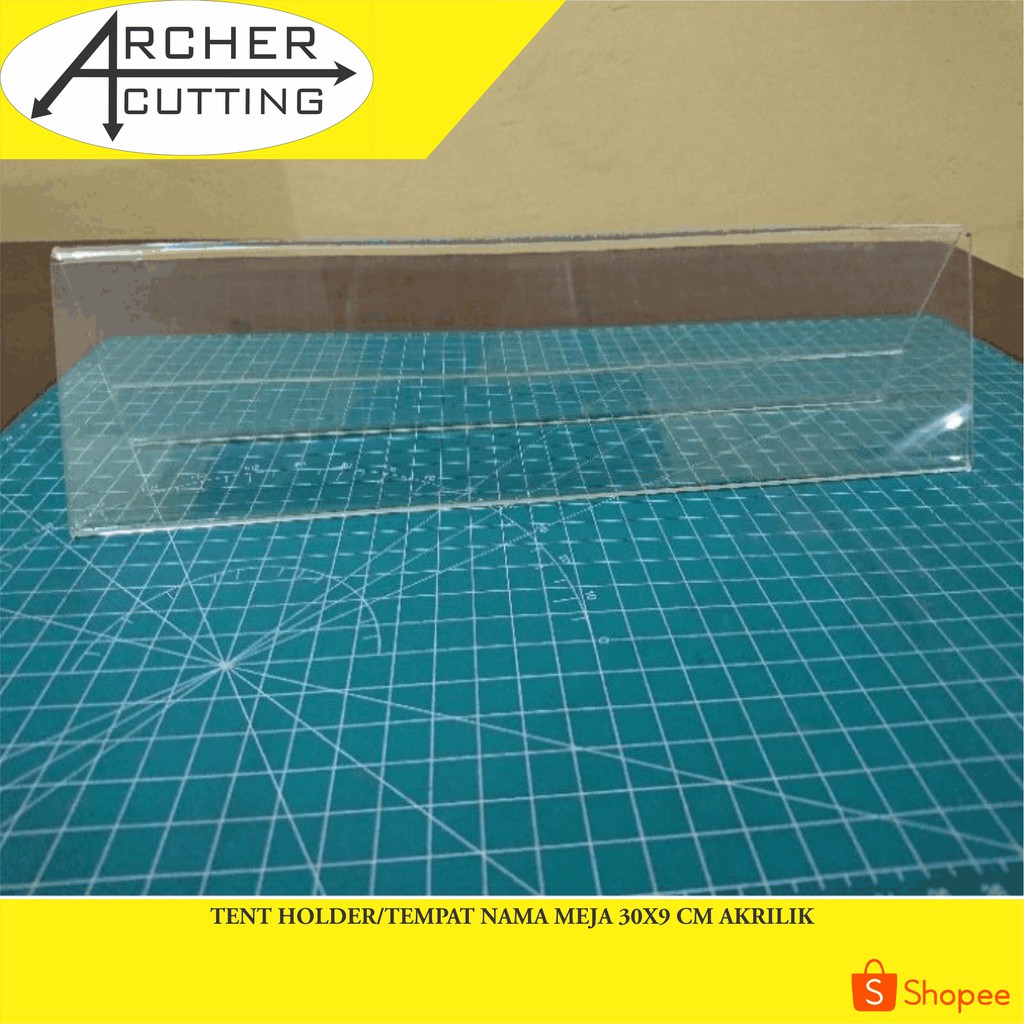 tempat kartu nama / tempat kartu bisnis / nomor meja / tent holder 30x9 cm akrilik