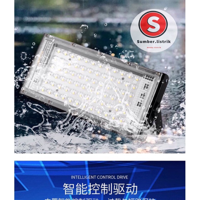 LAMPU SOROT / TEMBAK LED SLIM 50 WATT / 50W / SLIM LED FLOODLIGHT50 WATT AC 220V