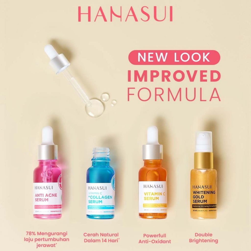 Hanasui Face Serum Whitening Gold | Anti Acne | Vitamin C | Vitamin C Collagen