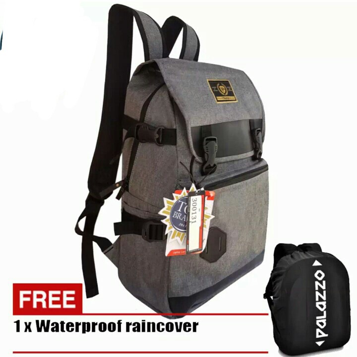 palazzo tas ransel pria dan wanita tas laptop pria tas korea original + rain cover