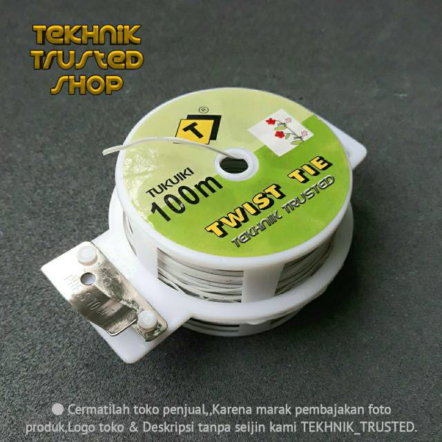Twist tie nose wire Putih 2mm x 100m kawat masker/TUKUIKI