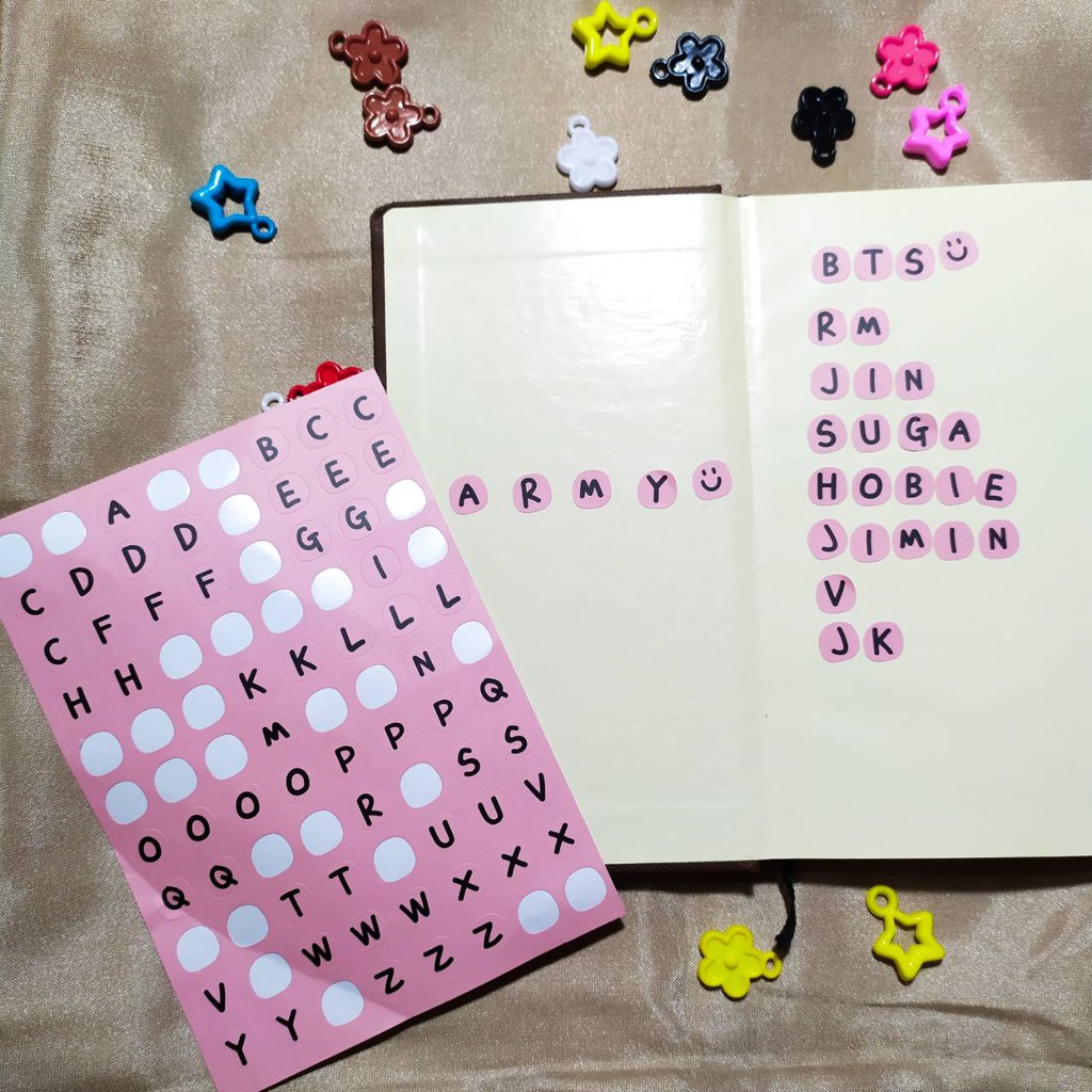 

Alphabet Sticker / Sticker Huruf Deco Photocard Jurnal Hiasan Art Scrapbook