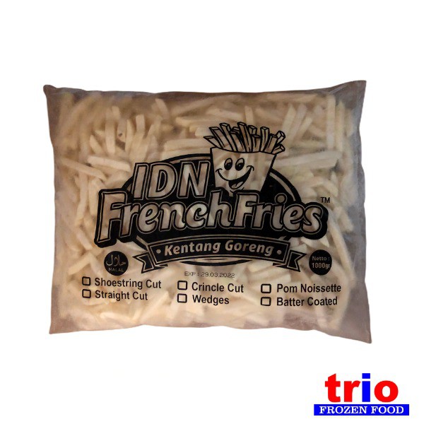 French Fries Kentang Goreng Shoestring Crinkle Cut Import 1kg