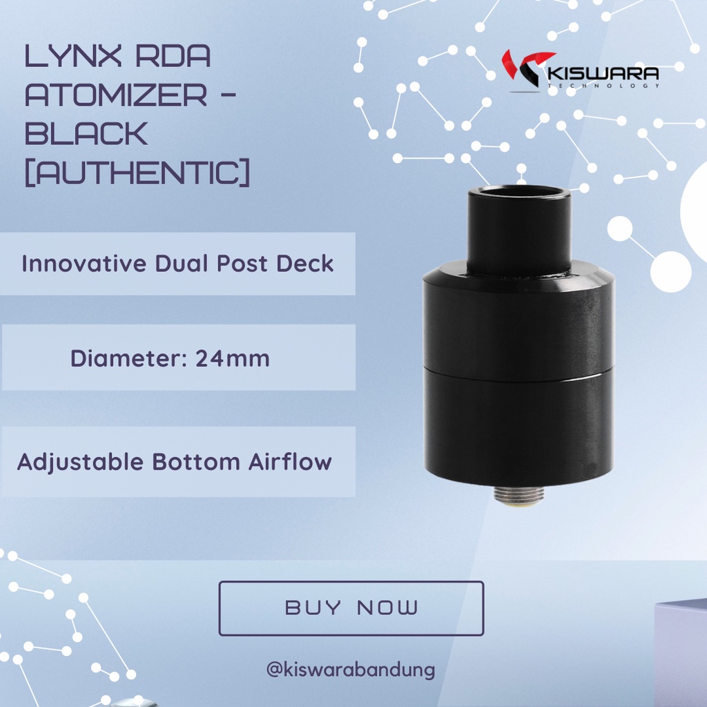 LYNX RDA Atomizer - BLACK [Authentic] KiswaraBandung