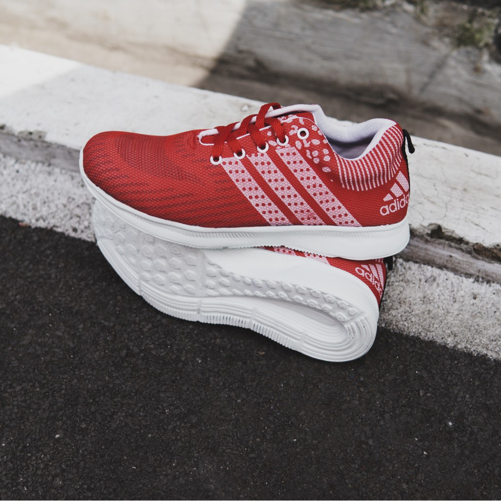 SM88 - Sepatu Sport Pria Adidas Zoom Merah Sneakers Olahraga Running Cowok Snekers Laki Termurah