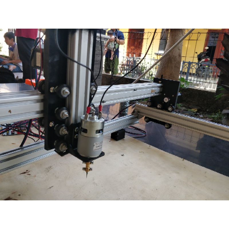 cnc router frame 120*120 cm lengkap fullset tinggal pakai software dan lainnya lengkap grbl