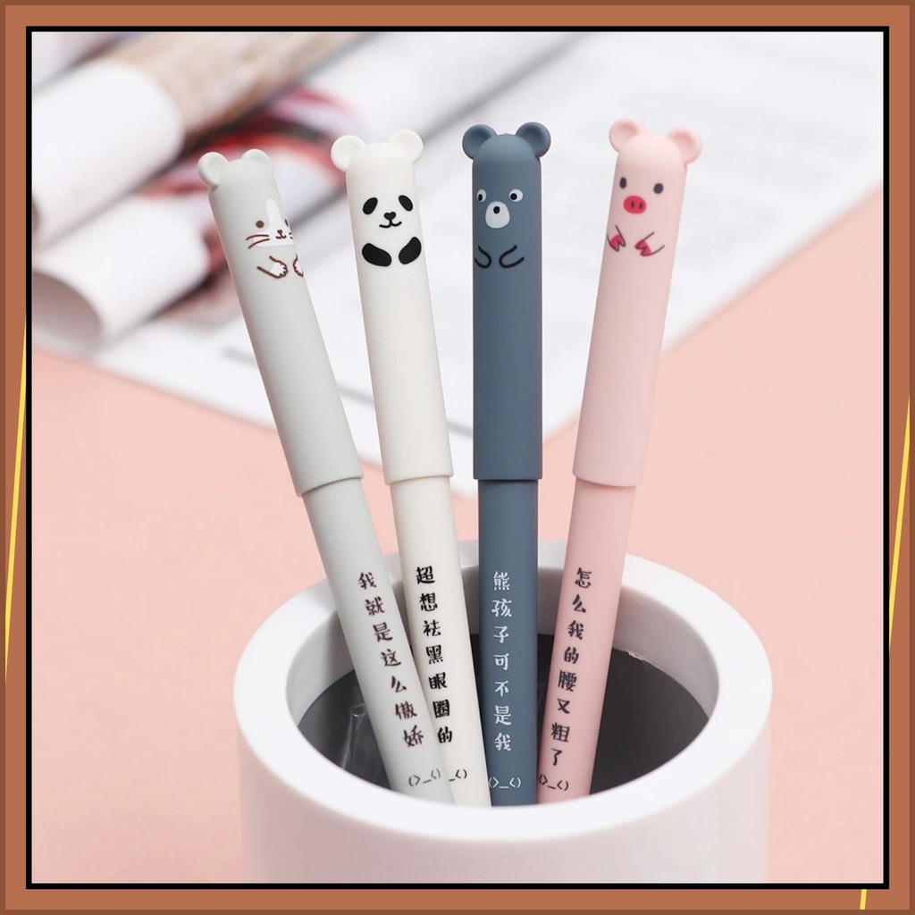 

Pena/Ballpoint/Bolpoin/Bolpen Pulpen Gel Pen Lucu Unik Murah Aesthetic/Estetik Karakter Hewan Bisa di Hapus 0.35 mm 4 Pcs Tinta Cair Hitam dan Biru | Alat Tulis Menulis Sekolah Kantor Berkualitas
