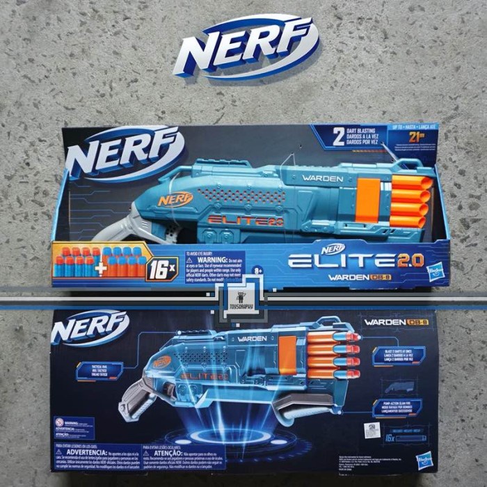 Nerf Elite 2.0 WARDEN DB8 with 16 Darts Shotgun Nerf Rough Cut Hasbro