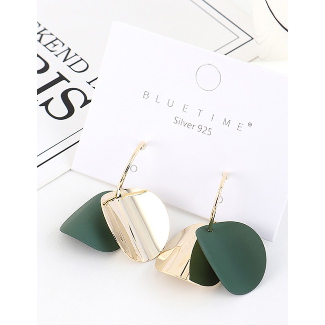 LRC Anting tusuk Fashion plated Frosted Irregular Geometric Earrings