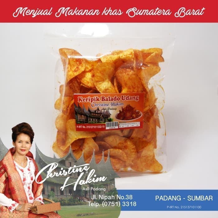 

Keripik Balado Udang Christine Hakim 250 Gr / Kripik Ebi Khas Padang