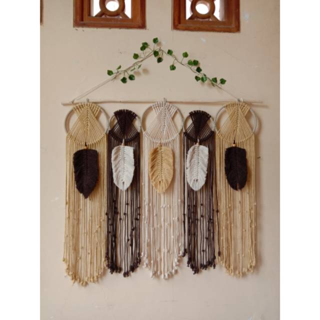 READY STOK) macrame Hiasan dinding jejer 5 / macrame wall hanging/ Dekorasi rumah