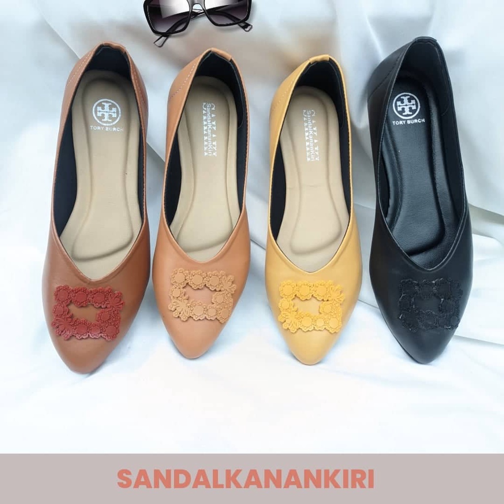 SAKAKI - Sepatu Perempuan Flatshoes Wanita Selop Mules slip onTerbaru Lentur Sol Karet flat shoes Sepatu Balet