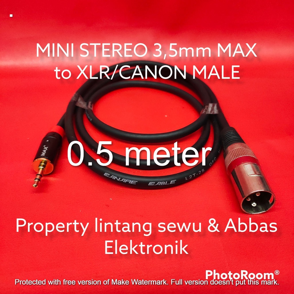 KABEL JEK MINI STEREO MAX TO XLR CANON MALE 0.5 meter