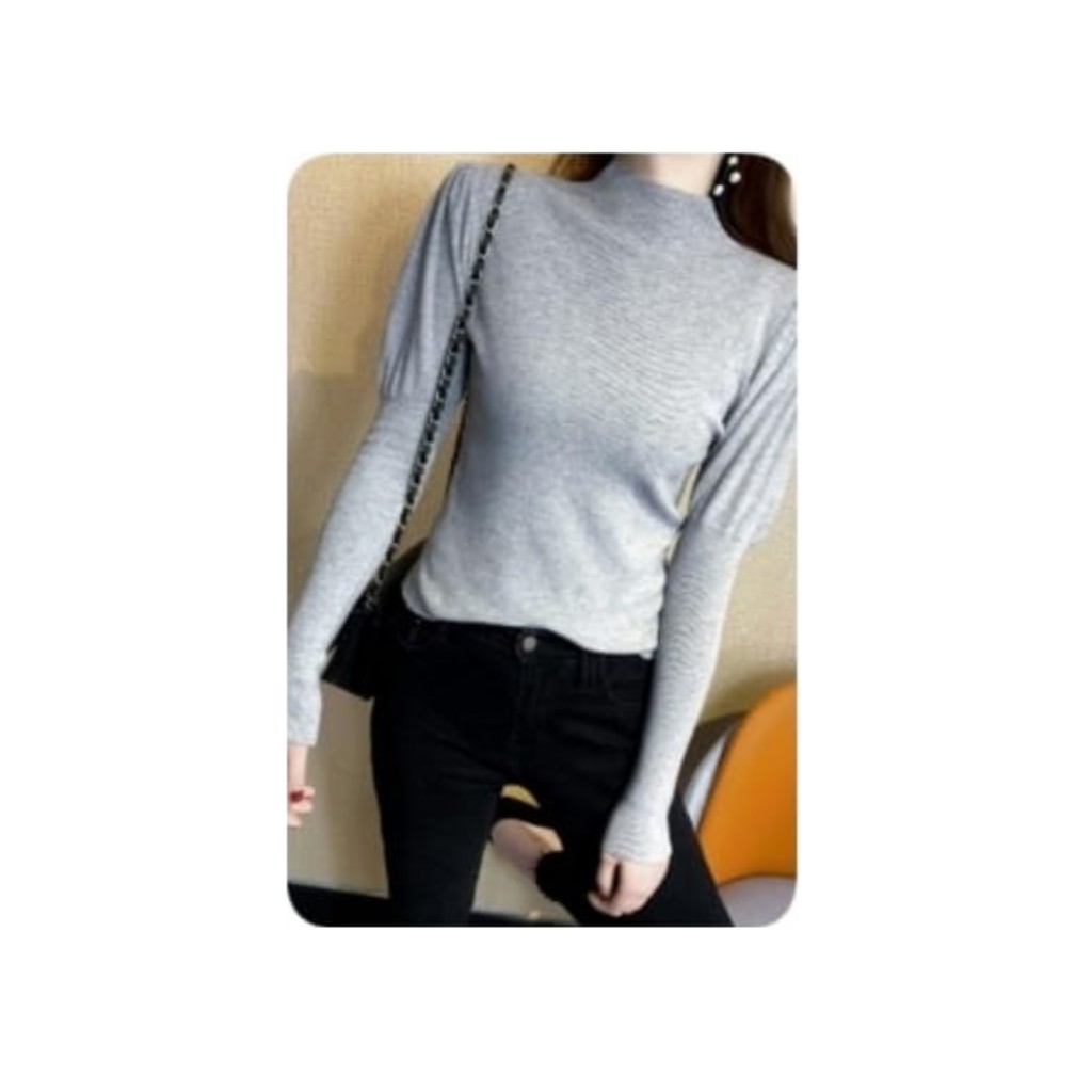 HOPYLOVY - Atasan Wanita Korea Nicole Knit Tops