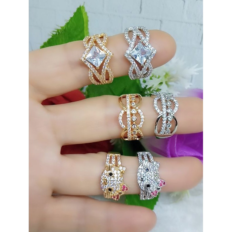 Cincin permata lapis emas 18K a0012-0014