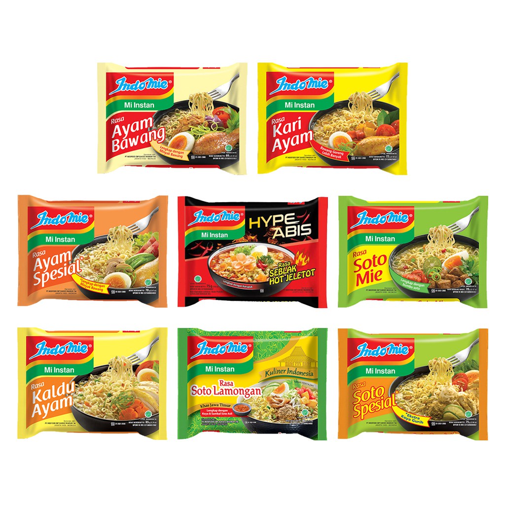 

INDOMIE KUAH 85GR ALL VARIAN RASA AYAM BAWANG/SOTO/KARI AYAM
