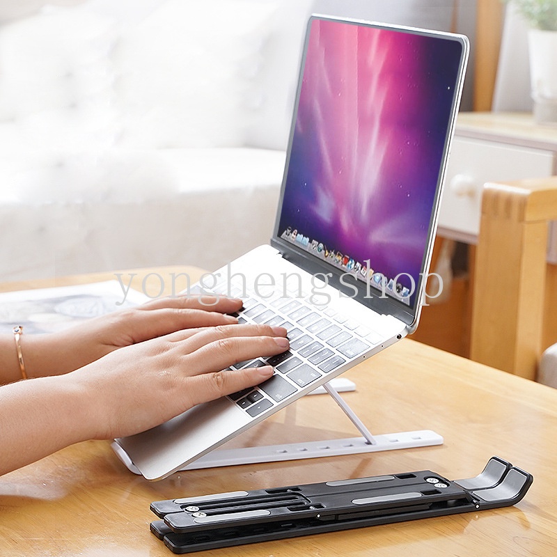 Stand Holder Laptop / Macbook 10 Level Tinggi Adjustable Anti Slip Penghilang Panas Portable