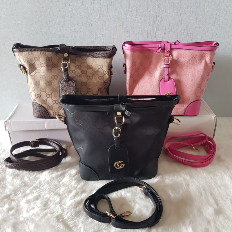 Tas Selempang wanita 9520 Monogram Bucket Bag