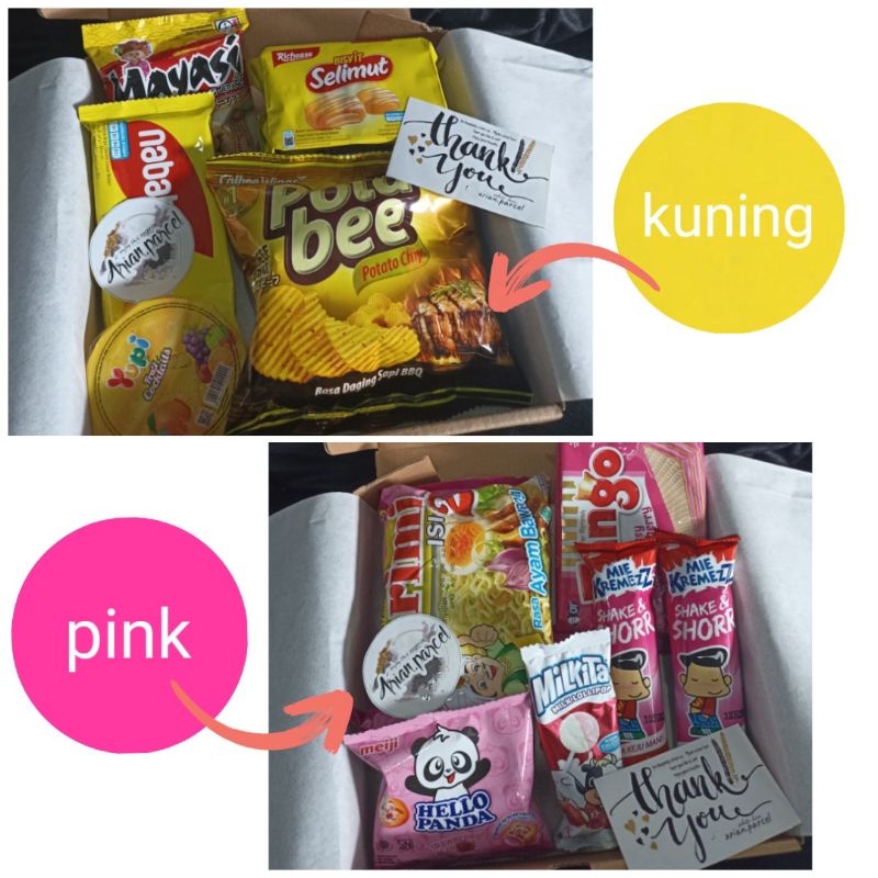 

snack box / hampers snack / snack ulang tahun(WAJIB ORDER BUBBLE WARP)