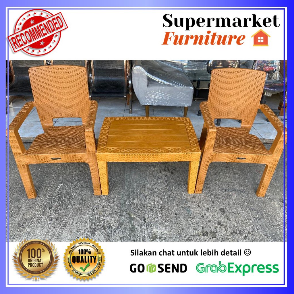 KURSI PLASTIK NAPOLLY SET 2KURSI BIG 8R3 + 1 MEJA (OST)