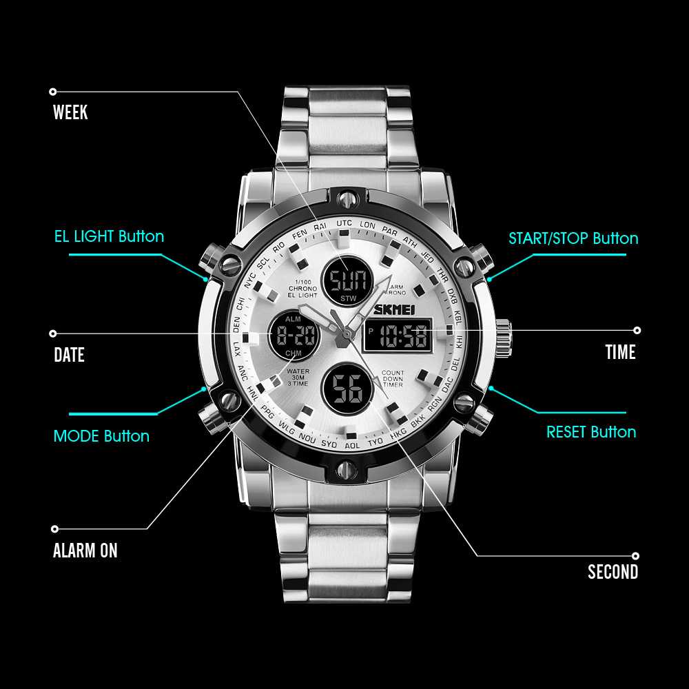 IDN - SKMEI Jam Tangan Kasual Digital Analog Pria - 1389