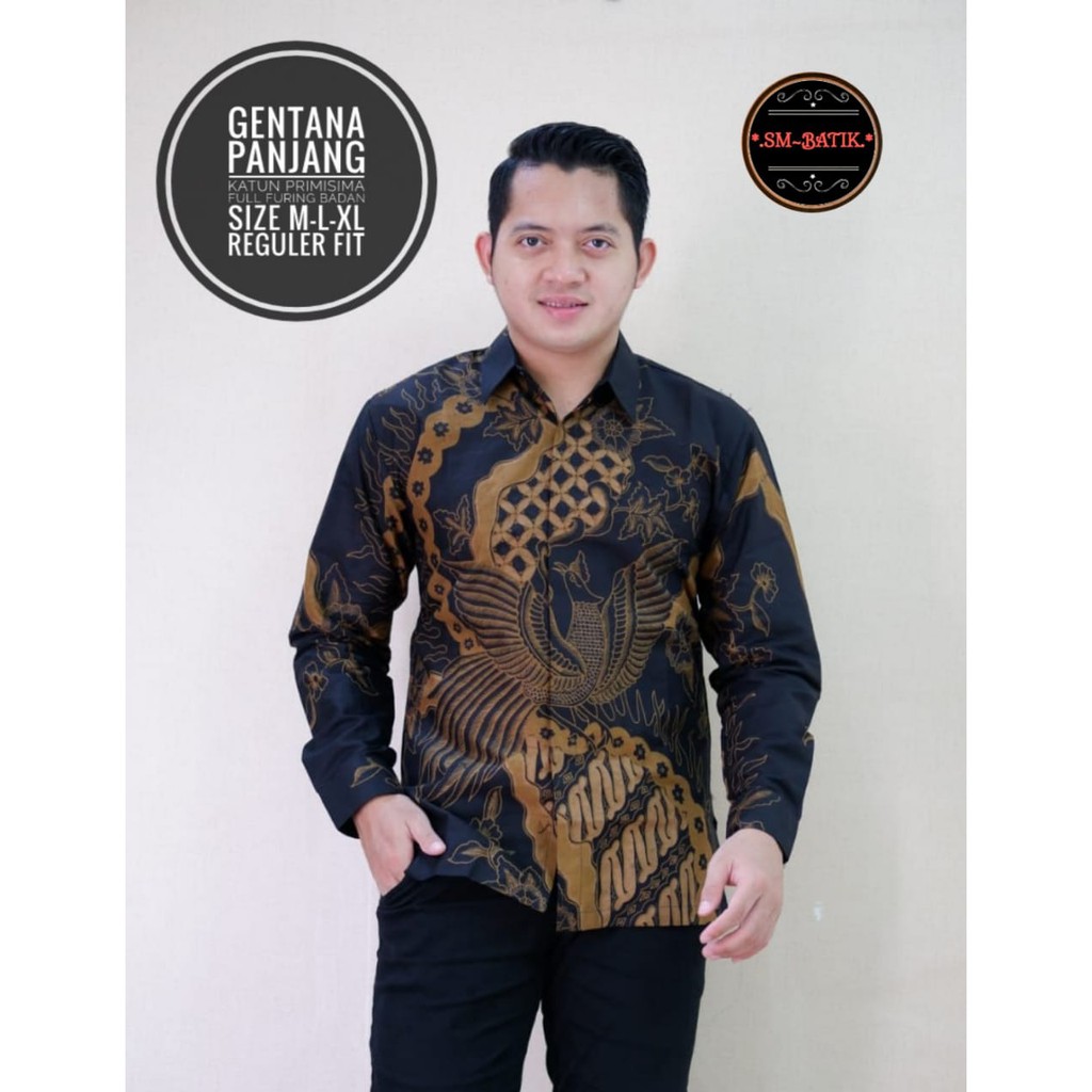 GENTANA BAJU kemeja batik pria lengan panjang terbaru ORIGINAL  PENDEK modern PREMIUM 26