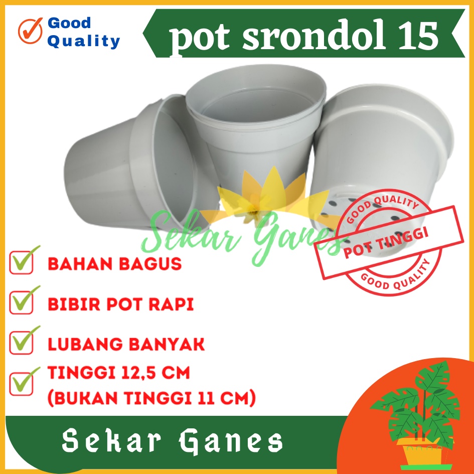 Pot Tinggi Srondol 15 Putih - Pot Tinggi Usa Eiffel Effiel 18 20 25 Lusinan Pot Tinggi Tirus 15 18 20 30 35 40 50 Cm Paket murah isi 1 lusin pot bunga plastik lusinan pot tanaman Pot Bibit Besar Mini Kecil Pot Srondol