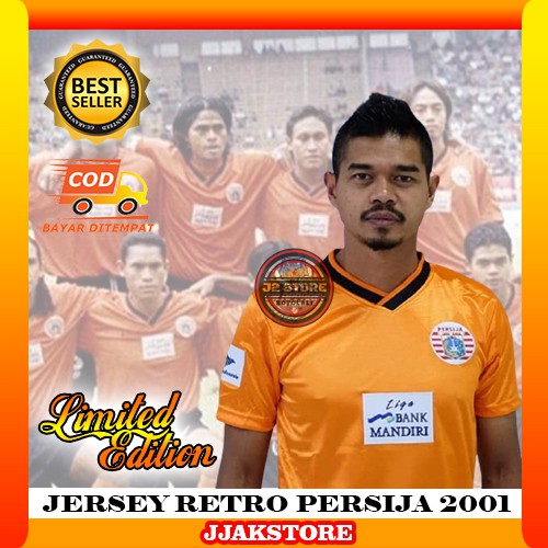Jersey Persija Retro Jakarta Jakmania Jakartans Original Merchandise Atribut Bola Tahun 2001 Juara
