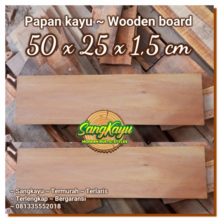 Kayu papan kayu 50x25x1,5cm wooden board nampan talenan kayu Cutting