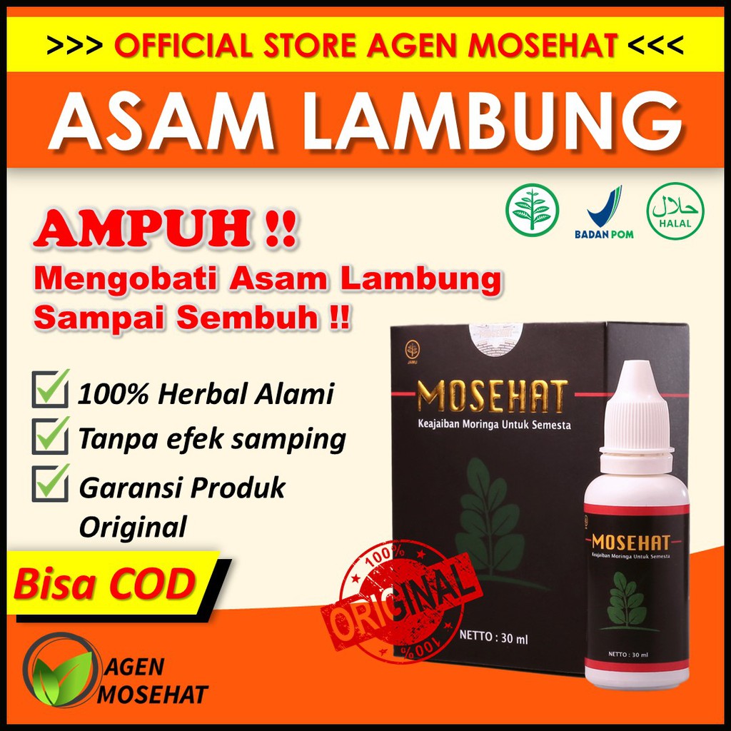 Obat Asam Lambung Ampuh Mosehat Herbal Alami Original Bpom Indonesia